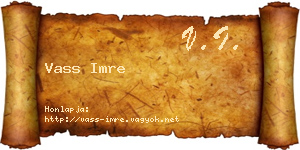 Vass Imre névjegykártya